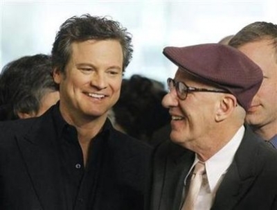 Reuters – Actor Geoffrey Rush (R), best supporting actor nominee for his role in "The King's Speech"